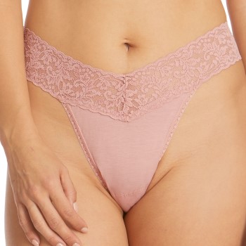 Se Hanky Panky Trusser Classic Cotton Original Rise Thong Gammelrosa bomuld One Size Dame ved Timarco