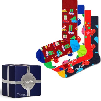 Happy socks Strømper 4P Holiday Vibes Gift Box Flerfarvet bomuld Str 41/46