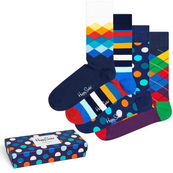 Happy socks Strømper 4P Mix Socks Gift Box Flerfarvet bomuld Str 36/40