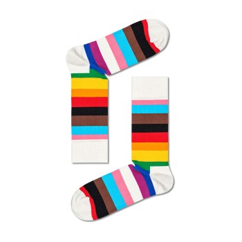 Happy socks Strømper Pride Stripe Sock Hvid Mønster bomuld Str 36/40