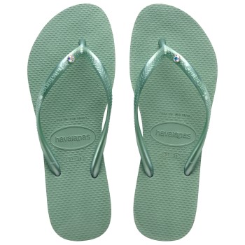 Havaianas Slim Crystal SW II Grøn Str 37/38 Dame