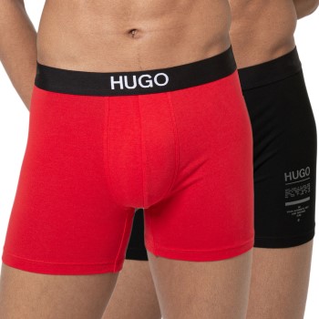 HUGO 2P Brother Boxer Sort/Rød BCI bomuld X-Large Herre