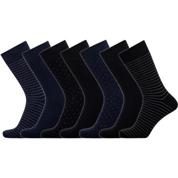 JBS Strømper 7P Bamboo Socks Sort/Blå Str 45/48