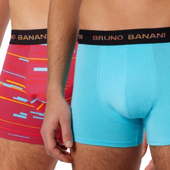 Bruno Banani 2P Connect Boxer Rød/Blå bomuld Medium Herre