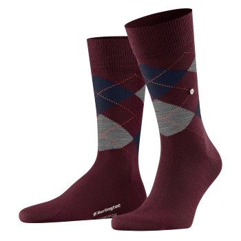 Burlington Strømper 3P Edinburgh Wool Sock Mørkrørd Str 40/46 Herre