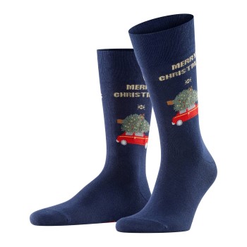 Burlington Strømper X-mas Car Sock Marineblå Str 40/46 Herre