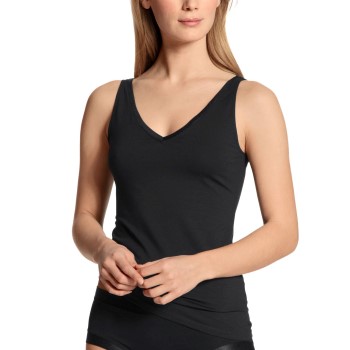 Calida Cate Tank Top Sort bomuld Small Dame