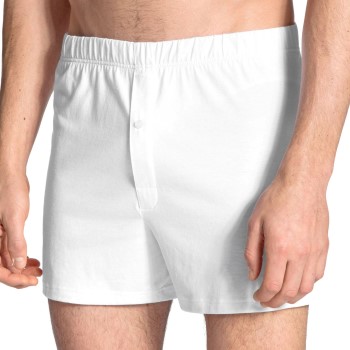 Calida Cotton Code Boxer Shorts With Fly Hvid bomuld Medium Herre