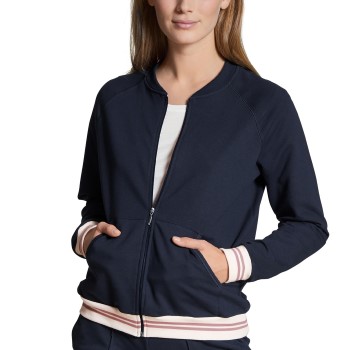 Calida Favourites Lounge Zip-up Jacket Marineblå bomuld Medium Dame