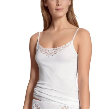 Se Calida Feminin Sense Spaghetti-Top Hvid bomuld Small Dame ved Timarco