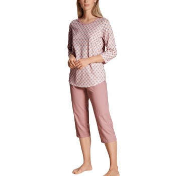 Se Calida Lovely Nights Crop Pyjama Rosa Mønster  bomuld Small Dame ved Timarco