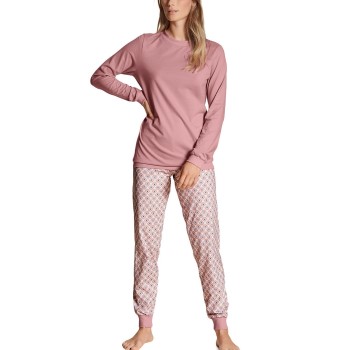 Calida Lovely Nights Pyjama With Cuff Rosa Mønster  bomuld X-Small Dame