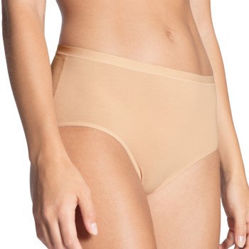 Calida Trusser Natural Comfort Brief Highwaist Beige bomuld Large Dame