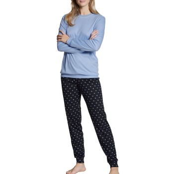 Calida Night Lovers Pyjama With Cuff Blå bomuld Large Dame