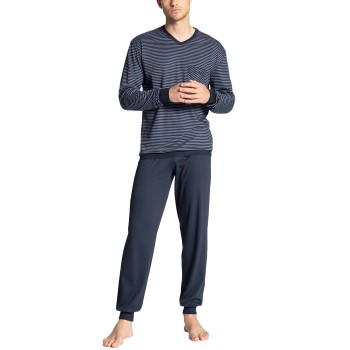 Se Calida Relax Streamline Pyjama With Cuff Blå bomuld Small Herre ved Timarco