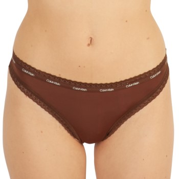 Calvin Klein Trusser Bottoms Up Refresh Thong Mørkbrun  polyamid Large Dame