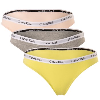 Calvin Klein Trusser 3P Carousel Bikinis Rosa/Gul bomuld X-Small Dame