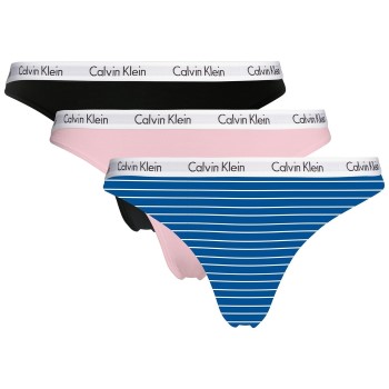 Calvin Klein Trusser 3P Carousel Thongs Rosa/Blå bomuld Small Dame