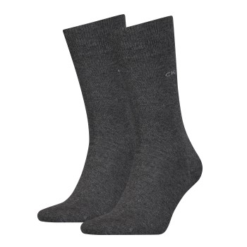 Calvin Klein Legwear Calvin Klein Strømper 2P Carter Casual Flat Knit Sock Mørkgrå  Str 39/42 Herre