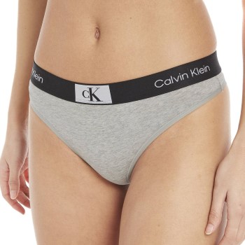 Calvin Klein Trusser CK96 Cotton Thong Lysegrå bomuld Large Dame