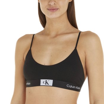 Calvin Klein Bh CK96 Unlined Bralette Sort bomuld Medium Dame