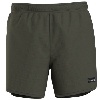 Calvin Klein Badebukser Cool Iconic Texture Swimshorts Mørkgrøn  Medium Herre