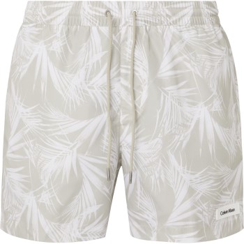 Calvin Klein Badebukser Core Solids Medium Drawstring Shorts Hvid/Grå polyester Small Herre