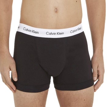 Calvin Klein 3P Cotton Stretch Trunks Sort/Hvid bomuld Medium Herre