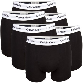 Calvin Klein 6P Cotton Stretch Trunks Sort/Hvid bomuld Large Herre