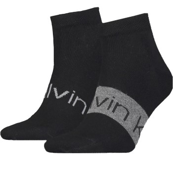 Calvin Klein Legwear Calvin Klein Strømper 2P Logo Ribbon Sneaker Socks Sort Str 39/42 Herre