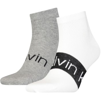 Calvin Klein Legwear Calvin Klein Strømper 2P Logo Ribbon Sneaker Socks Hvid Str 43/46 Herre