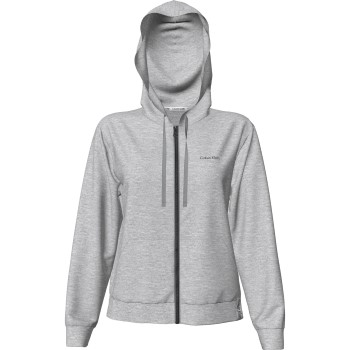 Se Calvin Klein Modern Cotton LW Full Zip Hoodie Grå Large Dame ved Timarco