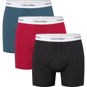 Calvin Klein 3P Modern Cotton Stretch Boxer Brief Rød/Blå bomuld X-Large Herre