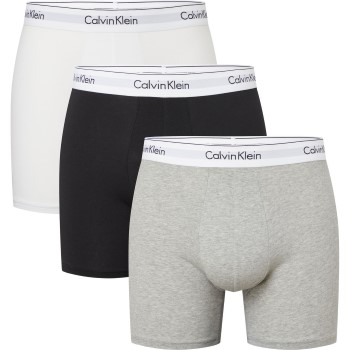 Calvin Klein 3P Modern Cotton Stretch Boxer Brief Grå/Sort bomuld Medium Herre