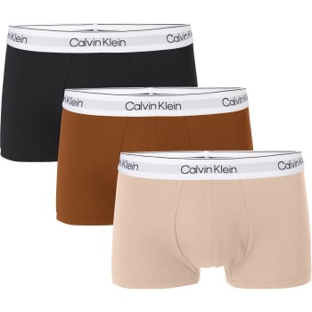 Calvin Klein 3P Modern Cotton Stretch Naturals Trunk Sort/brun bomuld Medium Herre