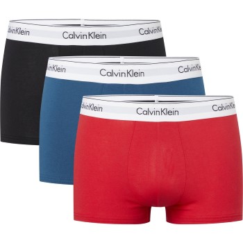 Calvin Klein 3P Modern Cotton Stretch Trunk Rød/Blå bomuld X-Large Herre