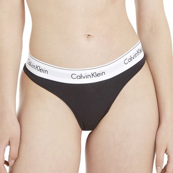 Calvin Klein Trusser Modern Cotton Thong Sort Small Dame