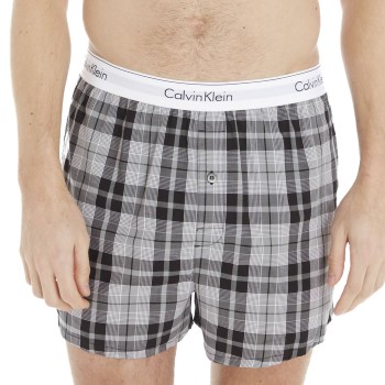 Calvin Klein 2P Modern Cotton Woven Slim Fit Boxer Sort mønstret vævet bomuld Small Herre