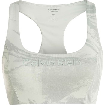 Calvin Klein Bh Sport Medium Support Printed Bra Lysegrøn Medium Dame