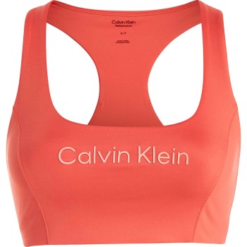 Calvin Klein Bh Sport Medium Support Sports Bra Koral X-Large Dame