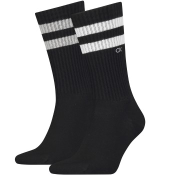 Calvin Klein Legwear Calvin Klein Strømper 2P Stripe Socks Sort Str 43/46 Herre