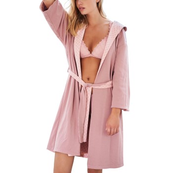 Missya Feline Double Sided Robe Rosa bomuld Large Dame