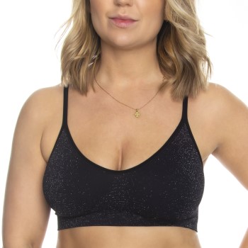 Missya Bh Lucia Waffel Glitter Bra Top Sort polyamid Medium Dame