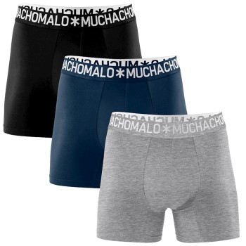 Muchachomalo 3P Cotton Stretch Basic Boxer Grå/Sort bomuld Medium Herre