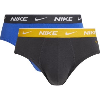 Nike 2P Everyday Cotton Stretch Brief Grå/Gul bomuld Medium Herre