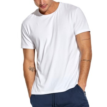 Se Panos Emporio Base Bamboo Tee Hvid Small Herre ved Timarco