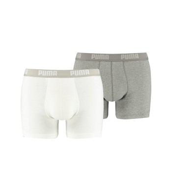 Puma 2P Basic Boxer Blå/Grå bomuld Large Herre