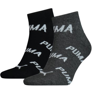 Puma Strømper 2P BWT Quarter Sock Sort/Grå Str 43/46