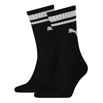 Puma Strømper 2P Crew Heritage Stripe Socks Sort Str 39/42