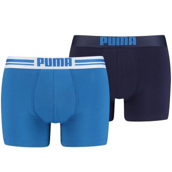 Puma 2P Everyday Placed Logo Boxer Blå bomuld Medium Herre